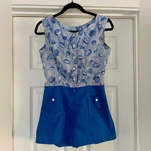 1960’s DonnKenny vintage mod pinup playsuit romper women’s size XS